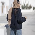 Short bomber jacket with snap buttons