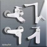 Aryana Faucets Set Mechanical Karoon Silver & White Color in Wholesale