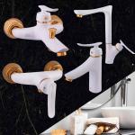 Aryana Faucets Set Mechanical Karoon White & Gold Color in Wholesale