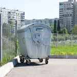 1100-liter garbage tank convex lid For Export