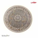 Pattern Round Persian Rug, Spenta Silver Flower Maze, Wholesale Supplier