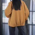 Short bomber jacket with snap buttons