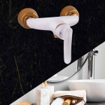 Aryana Faucets Set Mechanical Karoon White & Gold Color in Wholesale