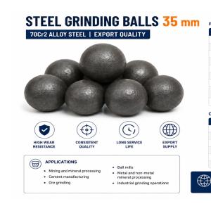 35mm Steel Grinding Balls 70Cr2 | Mining & Cement Export Quality
