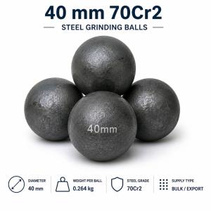 40mm 70Cr2 Steel Grinding Balls | Iran Export Manufacturer
