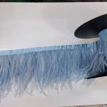 Ostrich Feather Trim Wholesale Available in Bulk Medium Light Blue Burgundy(12 cm)