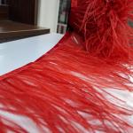 Ostrich Feather Trim Wholesale Available In Stock Super Large (20cm) Red-Pink